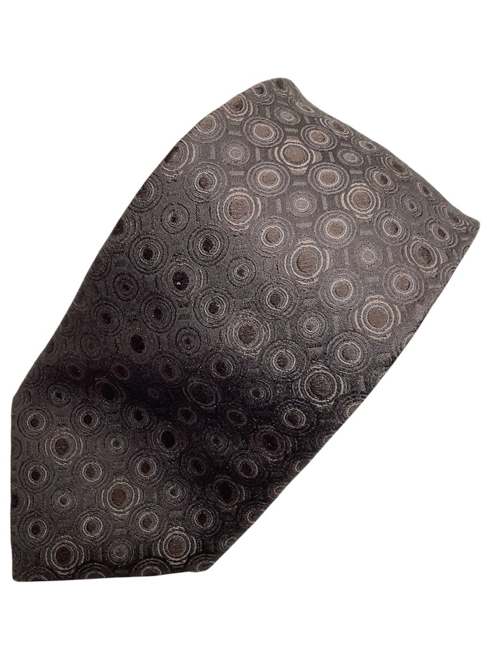 Casa Moda Vintage Italian Silk Tie Brown Geometric Jacquard Medallion